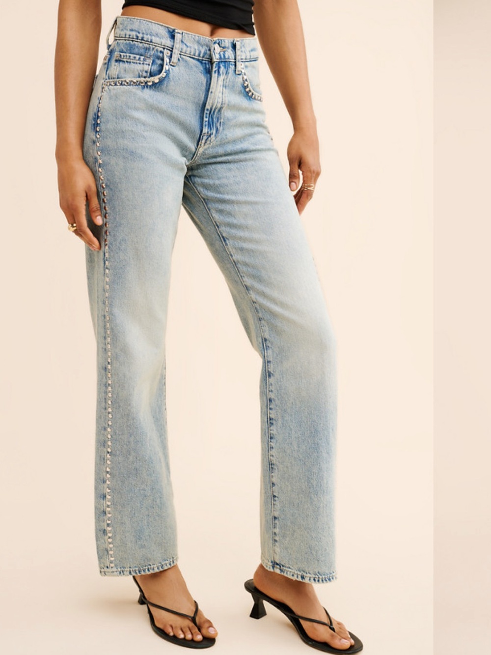 7 for All Mankind Studded Tess Trouser Jeans